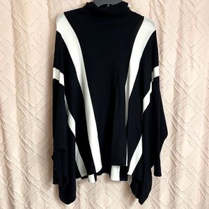 Alfani black and white poncho type sweater